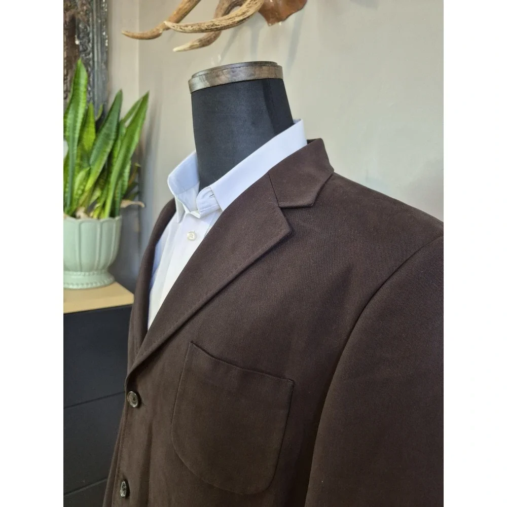 Brooks Brothers 346 Mens Cotton Sport Coat 41R Brown 3 Button Blazer E502
